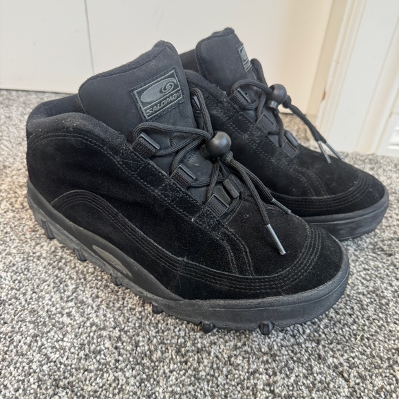 Salomon Other - Vintage Salomon Sieve Hiking Shoes Men’s 8 Black Trail Sneakers Toggle Lace EU40